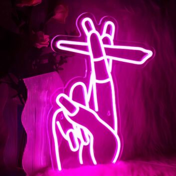 Hand mit Zigarette LED Neonschild moderne Wanddekoration für Zuhause und Studio