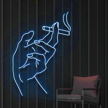 Hand mit Zigarette LED Neonschild moderne Wanddekoration für Zuhause und Studio
