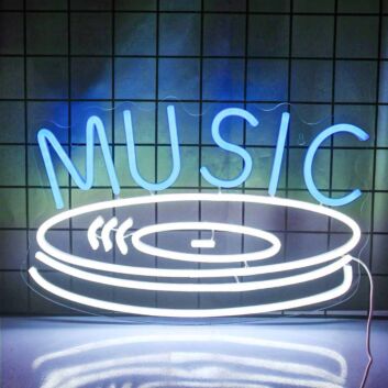 Music LED Neonschild mit Schallplatten Motiv