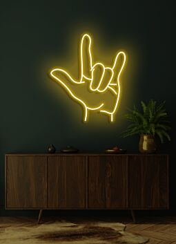 Handsymbol Ich liebe dich LED-Neonschild Wohnzimmer Schlafzimmer