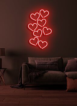 mehrere Herzen LED-Neonschild Wohnzimmer Schlafzimmer