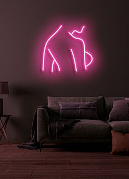 LED-Neonschild mit weiblicher Körpersilhouette