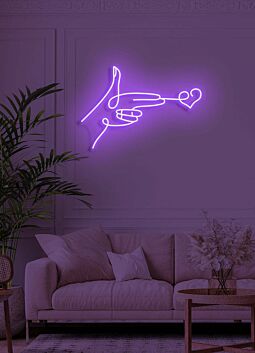 Hand mit Herzsymbol LED-Neonschild für Wohnzimmer Schlafzimmer