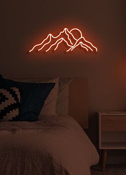 Berglandschaft mit Sonne LED-Neonschild Schlafzimmer Wohnzimmer