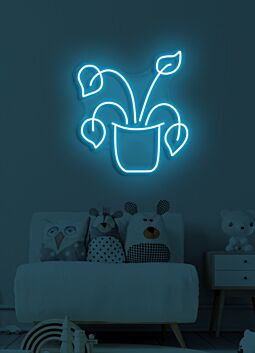 Topfpflanze LED-Neonschild für Wohnzimmer oder Kinderzimmer