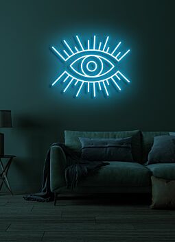 Auge mit Strahlen LED-Neonschild für Wohnzimmer Lounge