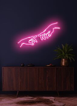 zwei sich berührende Hände LED-Neonschild Wohnzimmer Kunstdekoration