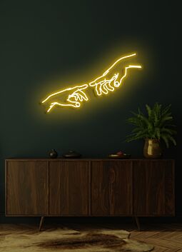 zwei sich berührende Hände LED-Neonschild Wohnzimmer Kunstdekoration