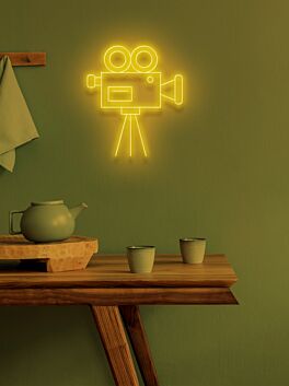 Video camera Neon Spotlight on Cinematic Passion