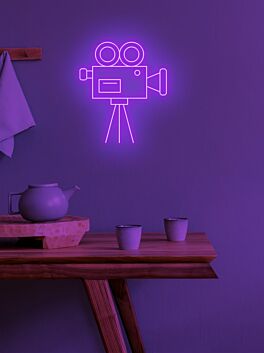 Video camera Neon Spotlight on Cinematic Passion