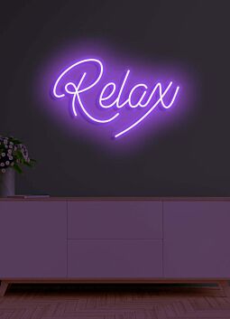 Relax Neon Gentle Reminder to Unwind and Take It Easy in a Soothing Glow