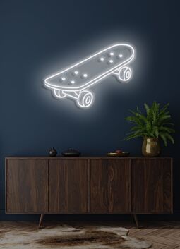 Skateboard Neon Dynamic Display Capturing the Spirit of Adventure and Freedom