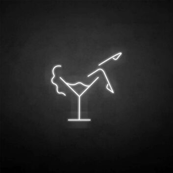 Cocktailglas mit Frauensilhouette LED-Neonschild für Bar Club
