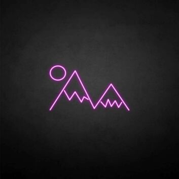 Berge mit Sonne LED-Neonschild Wohnzimmer Büro