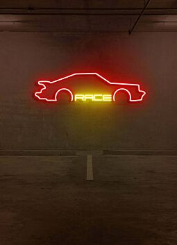 Rennwagen Silhouette LED Neonschild Wanddekoration