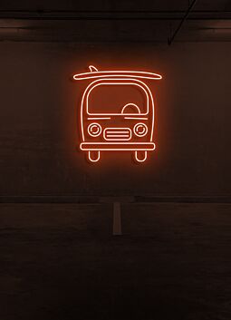 Surf Van Beach Vibes Captured in Laid-Back Neon