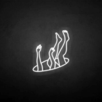 Abstrakte Hände und Beine aus Kreis LED-Neonschild Wohnzimmer Kunststudio