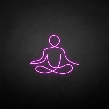 Meditierende Person LED-Neonschild Yoga Studio Wohnzimmer