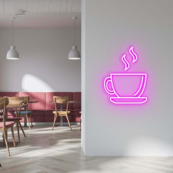 Kaffeetasse mit Untertasse LED Neonschild für Café Restaurant