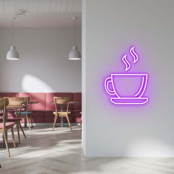 Kaffeetasse mit Untertasse LED Neonschild für Café Restaurant