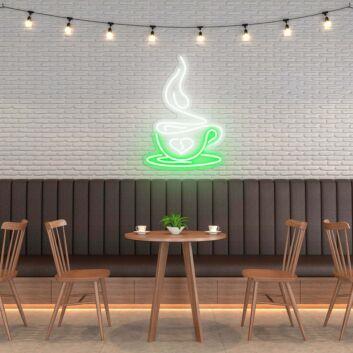Kaffeetasse mit Dampf LED Neonschild für Café oder Küche