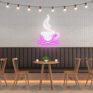 Kaffeetasse mit Dampf LED Neonschild für Café oder Küche
