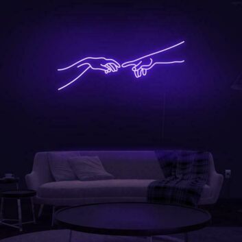 zwei sich berührende Hände LED Neonschild Schlafzimmer Wohnzimmer