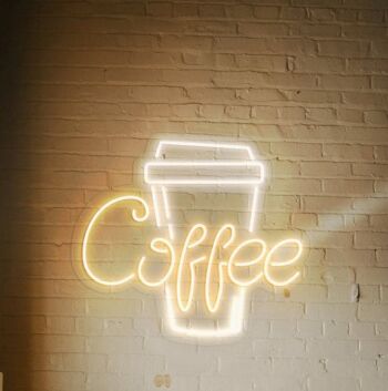Kaffeebecher LED Neonschild für Café und Küche