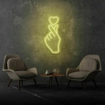 Hand mit Herzsymbol LED-Neonschild Wohnzimmer Cafe