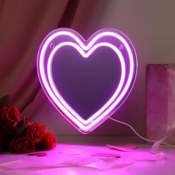 Herzform LED-Neonschild Schlafzimmer Hochzeit