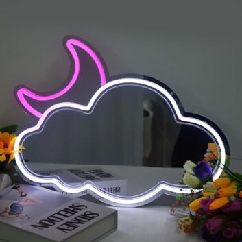 Wolke mit Mond LED-Neonschild Schlafzimmer Kinderzimmer
