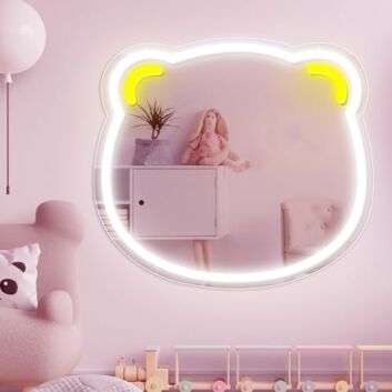 Bärenkopf LED-Neonschild für Kinderzimmer Wohnzimmer