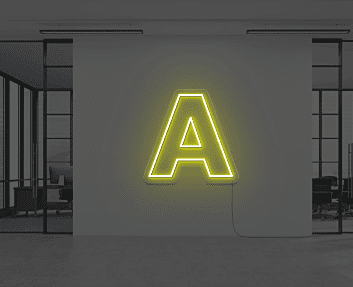 Buchstabe A LED Neonschild für Büro und Wohnzimmer