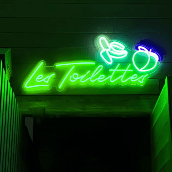 Les Toilettes LED-Neonschild für Restaurant Bar