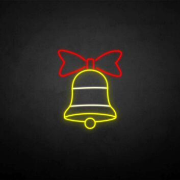 Weihnachtsglocke mit Schleife LED-Neonschild für Weihnachten Wohnzimmer