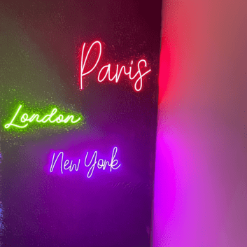 Paris London New York LED-Neonschild für Wohnzimmer Bar