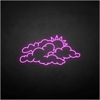 Wolken mit Sonne LED-Neonschild Wohnzimmer Kinderzimmer