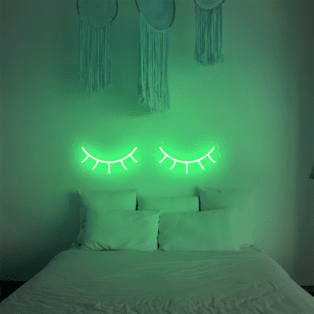 geschlossene Augen mit Wimpern LED-Neonschild Schlafzimmer Wohnzimmer