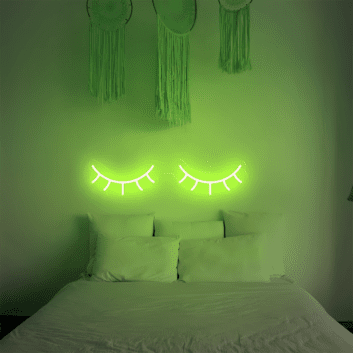 geschlossene Augen mit Wimpern LED-Neonschild Schlafzimmer Wohnzimmer