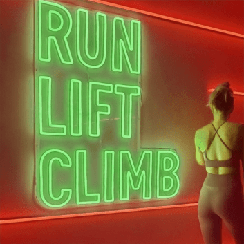 RUN LIFT CLIMB LED-Neonschild für Fitnessstudio