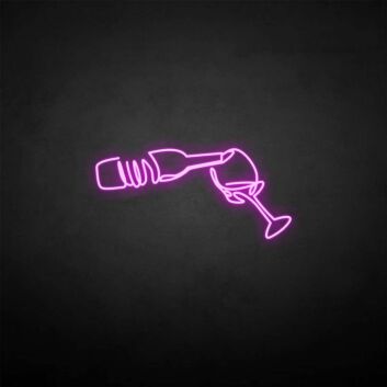 Weinflasche und Weinglas LED-Neonschild für Bar und Restaurant