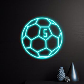 Fußball LED Neonschild für Kinderzimmer und Sportbar