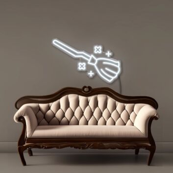 Hexenbesen mit Funken LED-Neonschild Wohnzimmer Halloweenparty