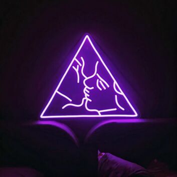 Kuss im Dreieck LED-Neonschild Bar Wohnzimmer