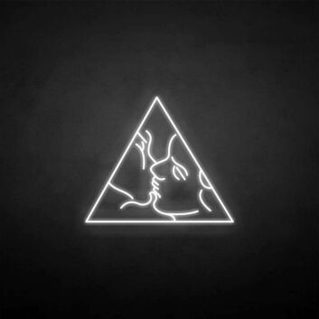 Kuss im Dreieck LED-Neonschild Bar Wohnzimmer