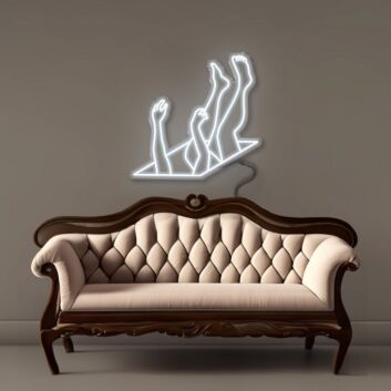 Abstrakte Figur mit Beinen und Armen LED-Neonschild für Wohnzimmer Kunstgalerie