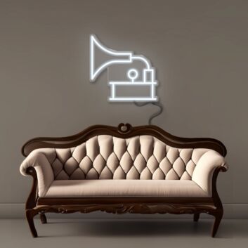 Grammophon LED-Neonschild für Wohnzimmer Musikzimmer