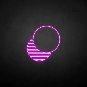 Abstrakte Sonne im Retro-Stil als LED-Neonschild