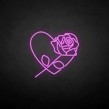 Rosenherz als LED-Neonschild