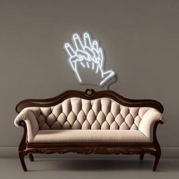 ineinander verschränkte Hände LED-Neonschild für Wohnzimmer Studio